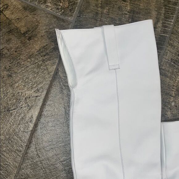 Anthropologie Silent D leather White Over the Knee 3.75”Boots w/ Western flair - Picture 4 of 5